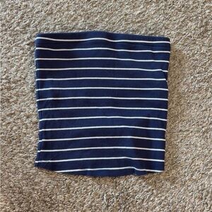 A New Day Navy and White Striped Crop Top